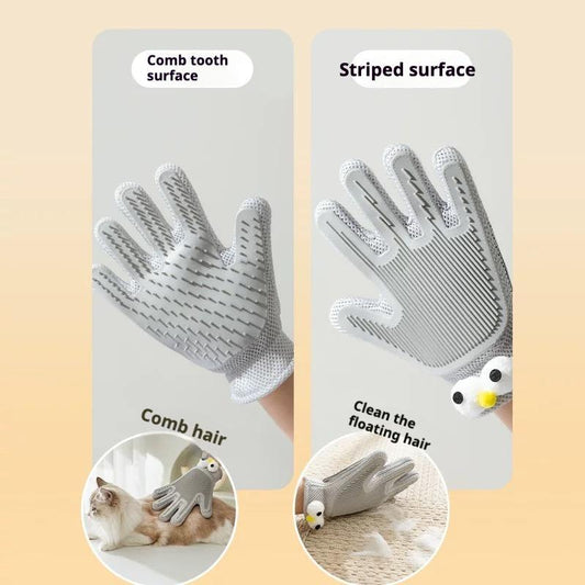 2-in-1 Pet Grooming Gloves for Cats & Dogs – Hair Removal & Massage Brush